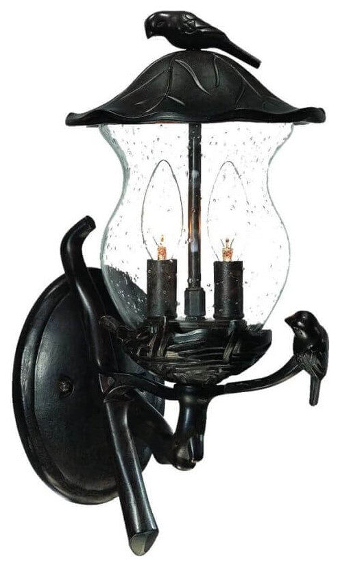 Outdoor Wall Light, Black, Small, Clear