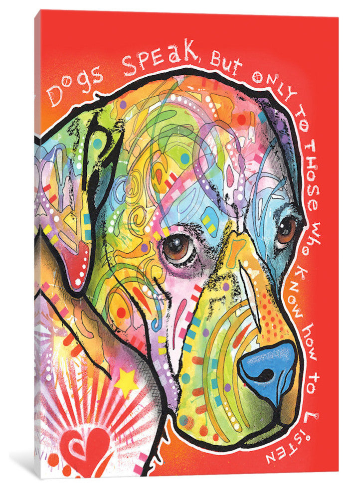 "Dogs Speak" by Dean Russo, 26x18x1.5"