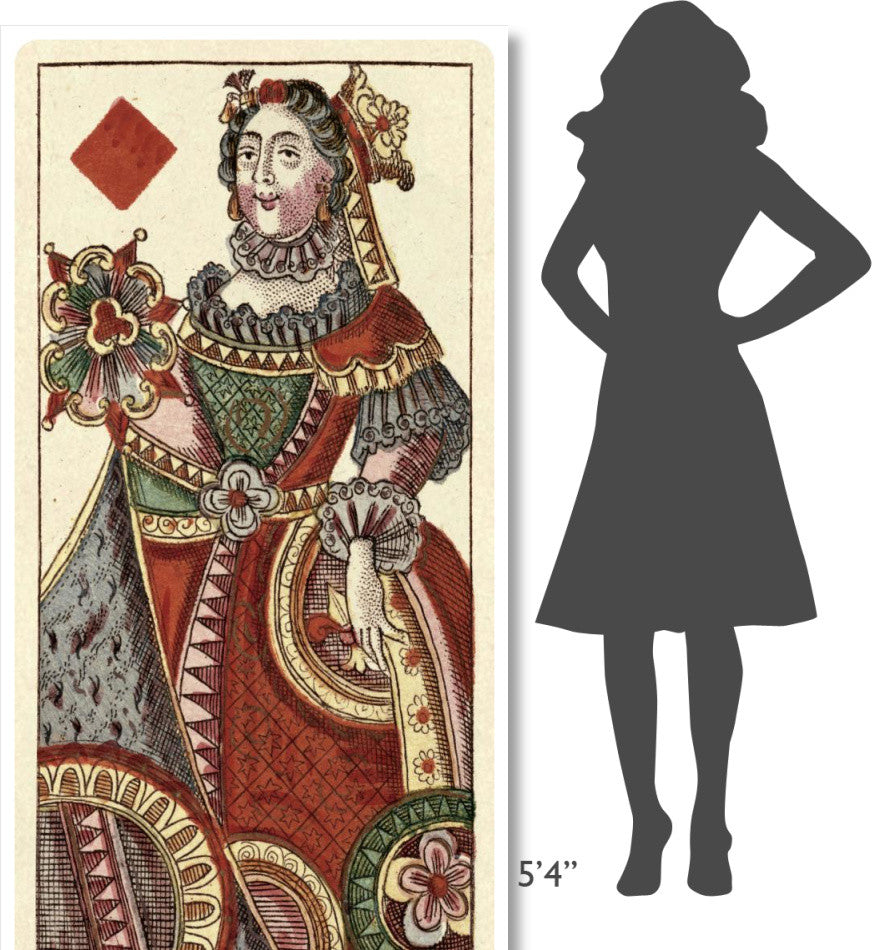 "Queen of Diamonds (Bauern Hochzeit Deck)" Paper Art, 38"x74"