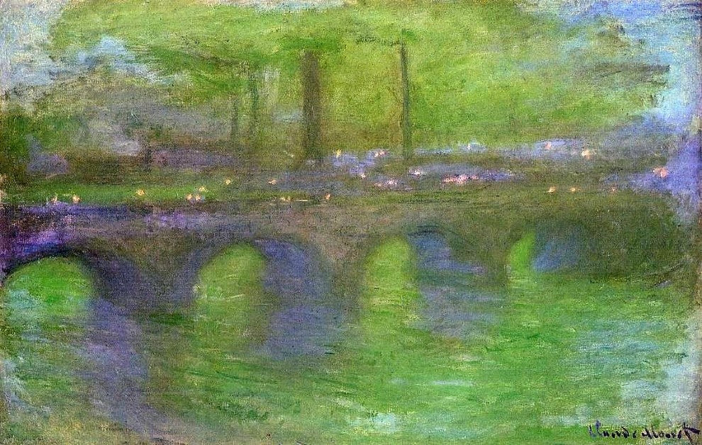 Claude Oscar Monet Waterloo Bridge- Dawn, 18"x27" Wall Decal