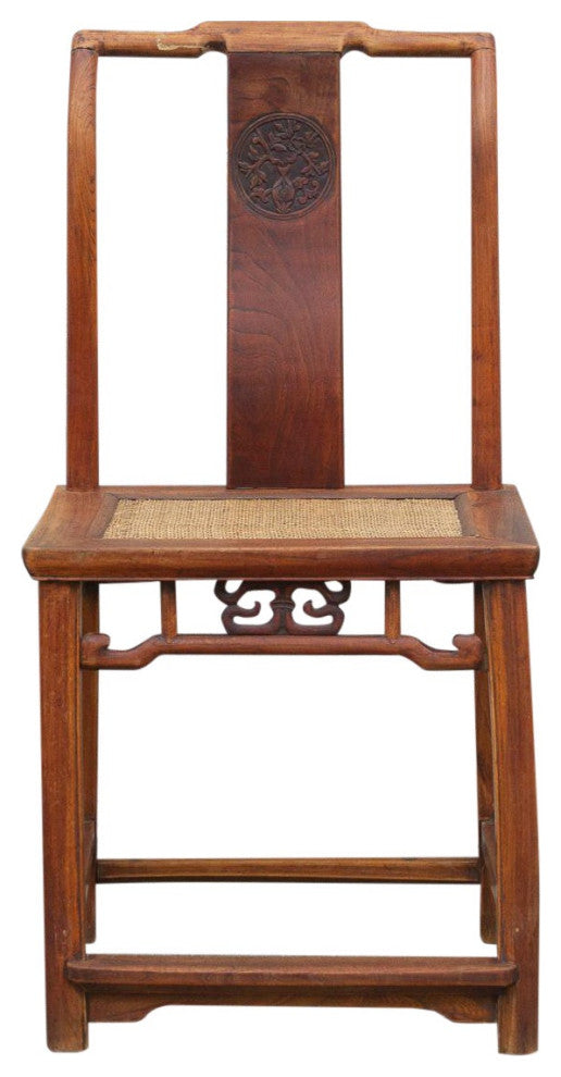 Antique Carved Elm Wood Chinese Chair