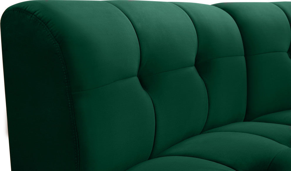Limitless Velvet Upholstered 9-Piece Modular Sectional, Green