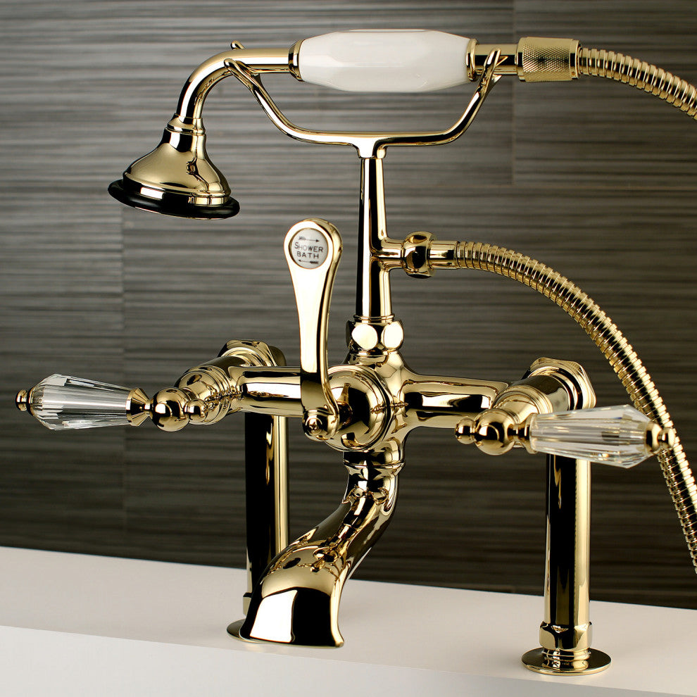 Kingston Brass AE103TWLL Wilshire Deck Mounted Roman Tub Filler - Brushed