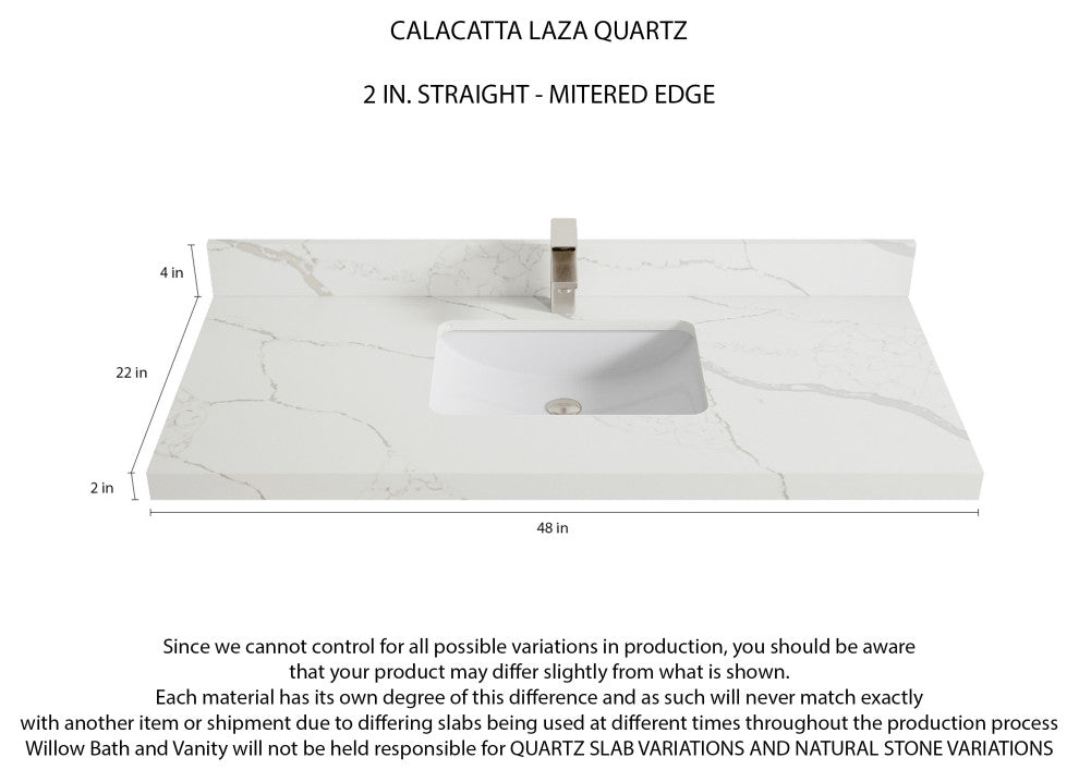 Cambridge 48 Single Sink Bath Vanity in Coventry Gray 2" Calacatta Laza