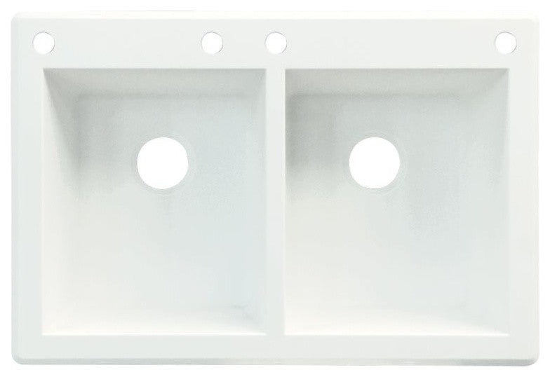 33.0625-in x 22.0625-in Drop-in Radius Granite Kitchen Sink