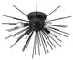 4 Light Incandescent Flush Mount, Matte Black