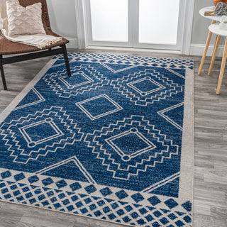 Amir Moroccan Beni Souk Rug, Navy/Ivory, 4 X 6