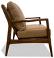 Nativa Interiors Sotello Mid-Century Modern Geniune Leather Chair, Caramel