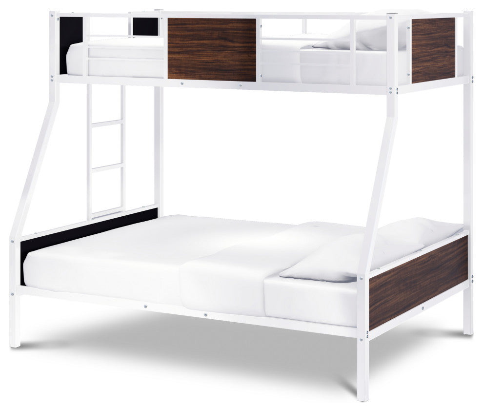 Jackson Full Twin Bunk Bed In Powder Coating White Color