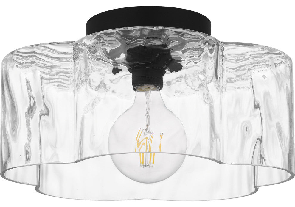 Quoizel QSF6760 Lilly 14"W Flush Mount Drum Ceiling Fixture - Matte Black