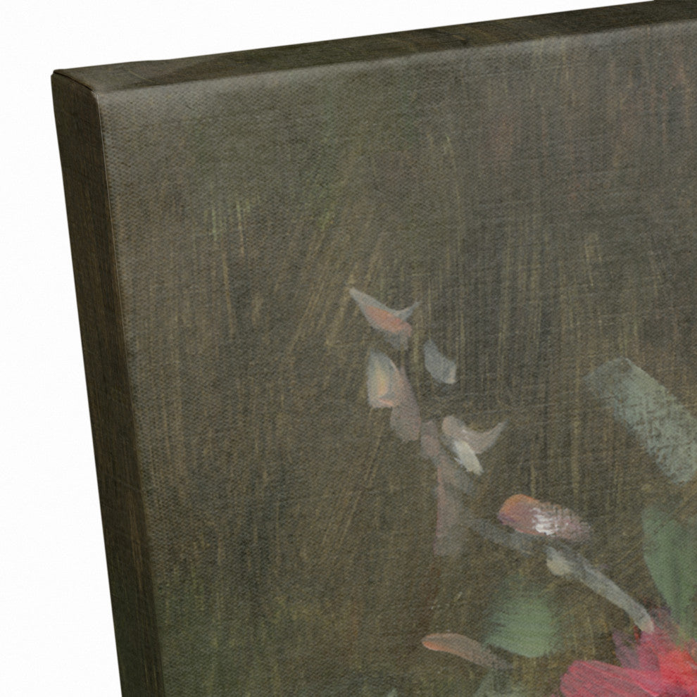 Florals On Black 20 x 24 Canvas Wall Art