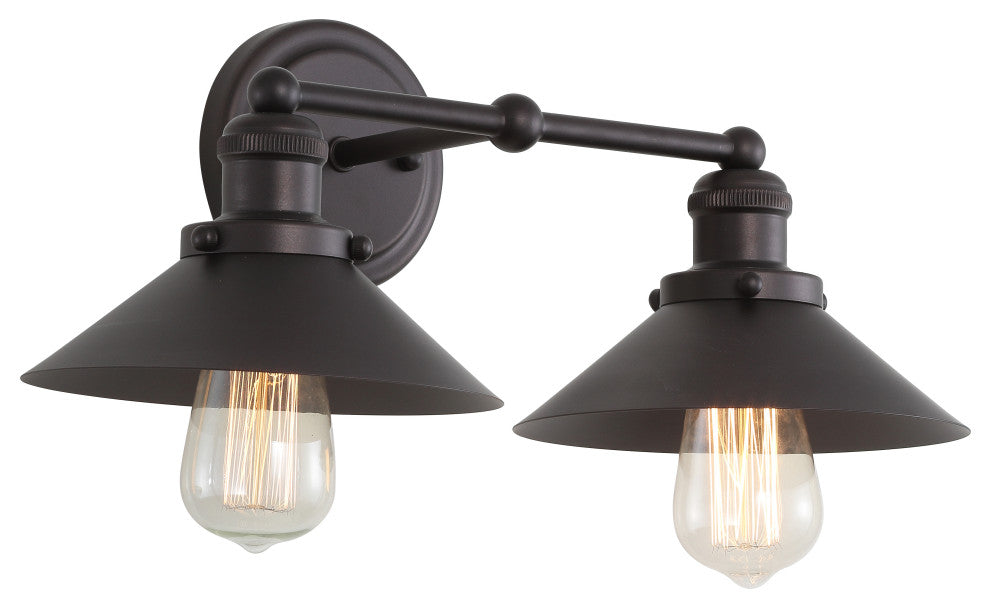 June Metal Shade Sconce, Oil Rubbed Bronze, 2-Light
