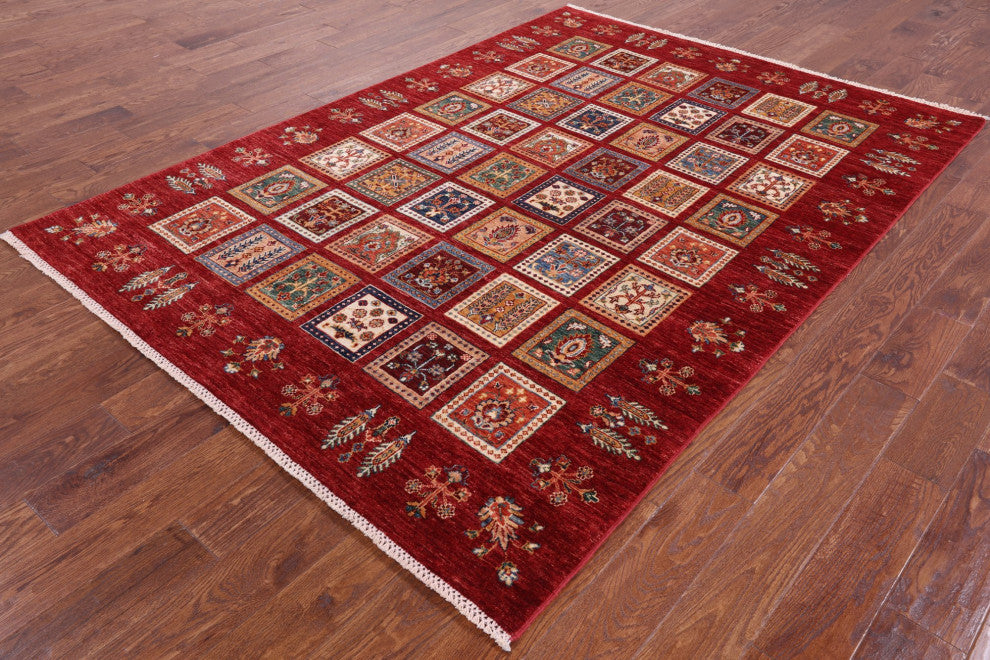 Tribal Persian Gabbeh Hand Knotted Rug 5' 8" X 8' 1" Q4940