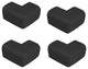 Soft Corner Cushions for children Safety against Glass Table top edges - Black