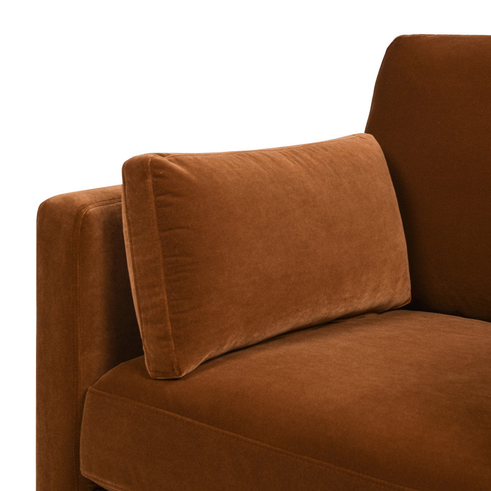 Knox 36" Modern Farmhouse Arm Chair, Burnt Orange Performance Velvet