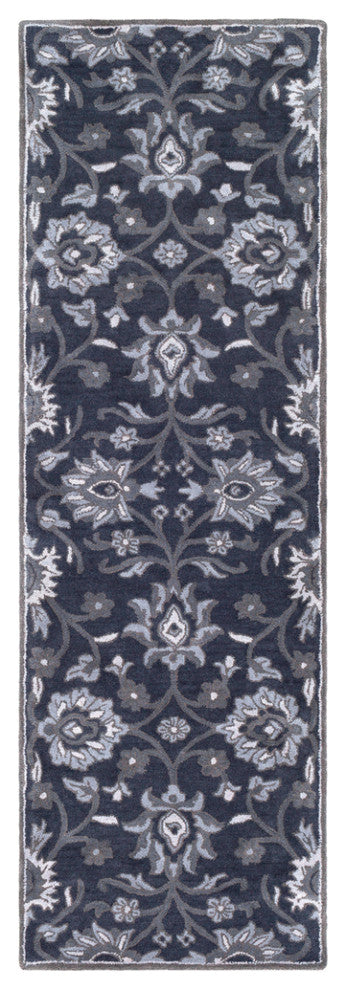 Surya Caesar CAE-1108 Traditional Area Rug, Navy, 3' x 12' Runner