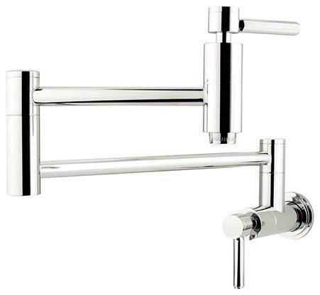 Kingston Brass Wall Mount Pot Filler Kitchen Faucet, Polished Chrome