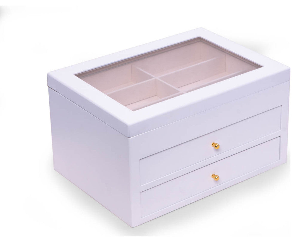 White Wood 18 Sunglass Storage Box