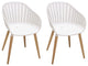 Nassau Outdoor Arm Dining Chairs in Sand Taupe Finish with Wood legs- Set of 2