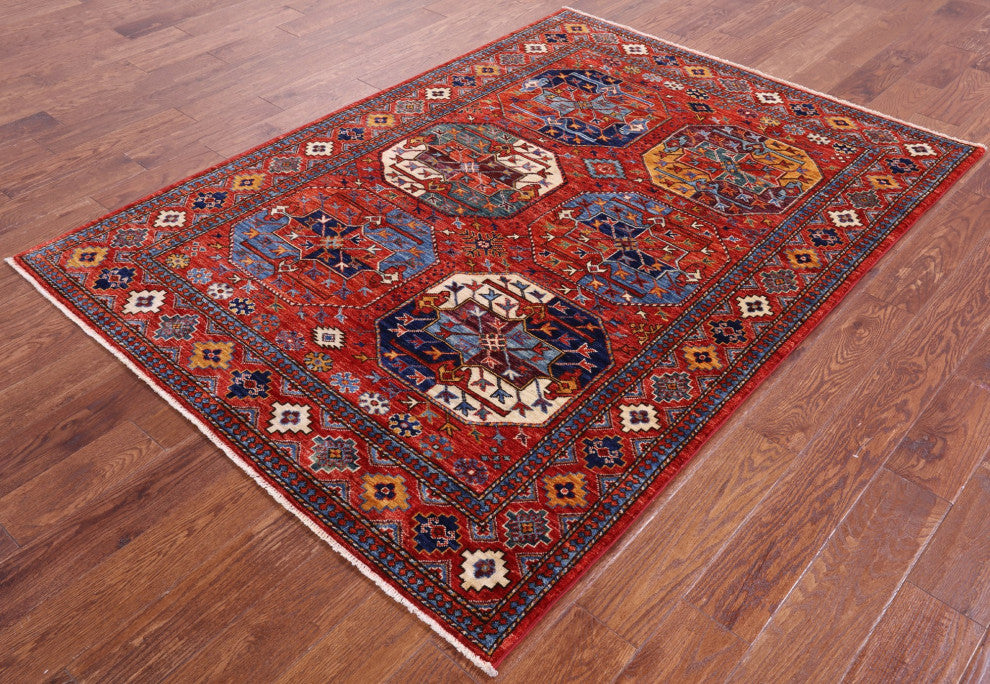 4' 11" X 6' 9" Hand-Knotted Bokhara Wool Rug - Q12682