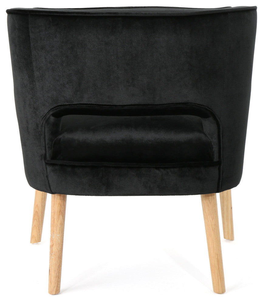 GDF Studio Michaela Mid Century Velvet Accent Chair, Black