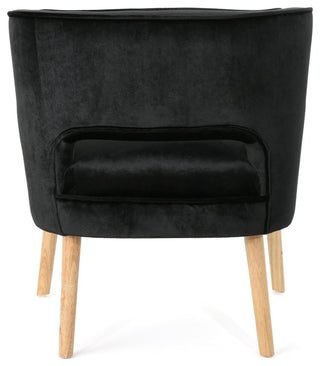 GDF Studio Michaela Mid Century Velvet Accent Chair, Black