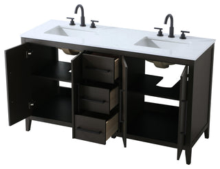 Home Living 60" Double Bathroom Vanity, Mocha Brown