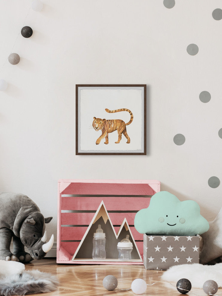 "Tiger Wink" Framed Painting Print, 18x18