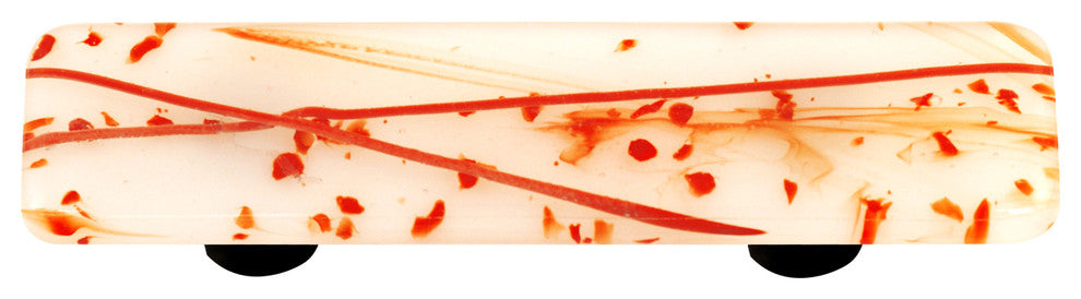 Art Glass Mardi Gras Pull, Alum Post, Red Mg White