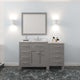 Caroline Parkway 57" Bath Vanity, Gray With Marble Quartz Top