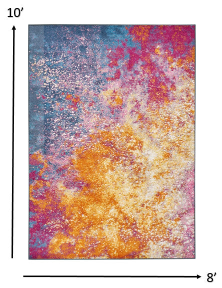 8 x 10 Abstract Brights Sunburst Area Rug