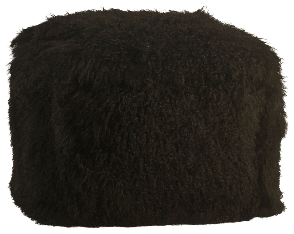Abbas Genuine Brown Goat Hide and Suede Kidney Throw Pillow