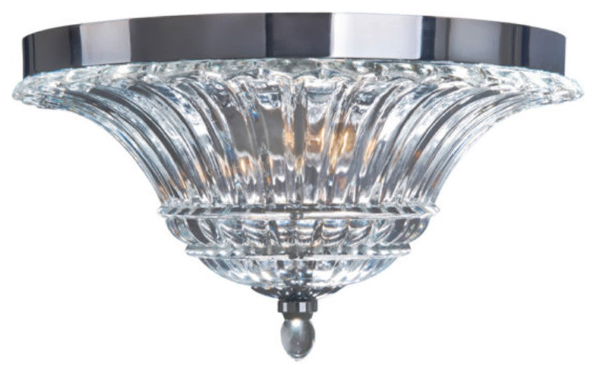 Elegant Designs 2-Light Glass Ceiling Light Glacier Petal Flushmount