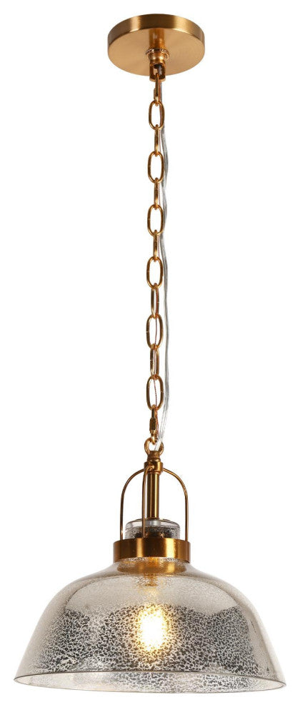 LNC 1-Light Modern Mercury Glass Dome Pendant Light, 11"W