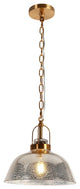 LNC 1-Light Modern Mercury Glass Dome Pendant Light, 11"W