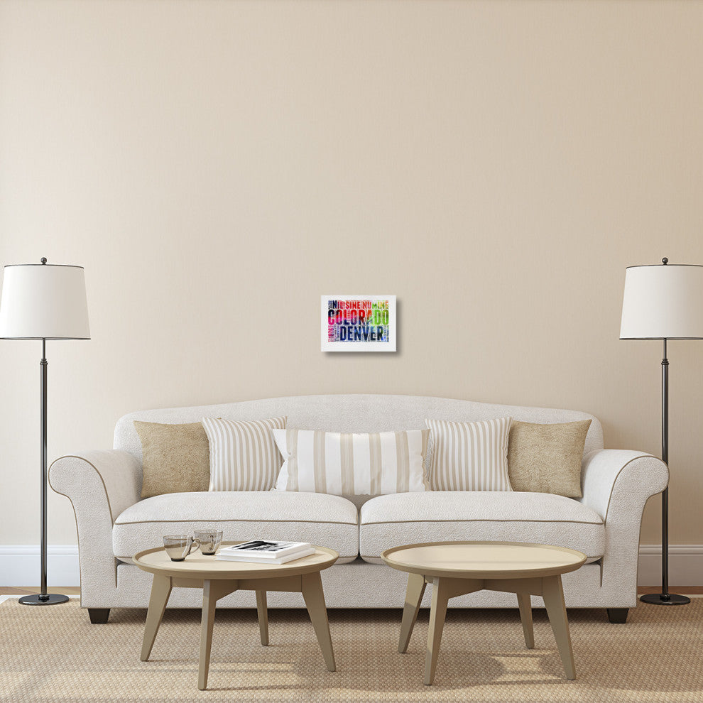 "Denver Watercolor Word Cloud" Fine Art Print