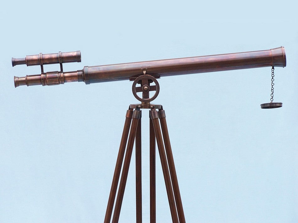 Floor Standing Antique Copper Griffith Astro Telescope 64'', Vintage Telescope