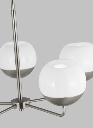 Alvin Five Light Chandelier, Brushed Nickel