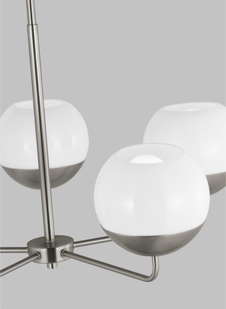 Alvin Five Light Chandelier, Brushed Nickel