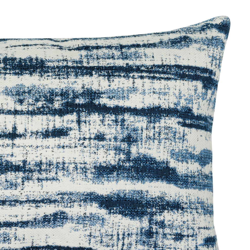 Linear Indigo Lumbar Indoor/Outdoor Performance Pillow, 12"x20"