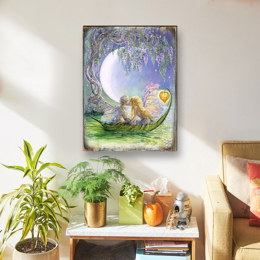Wisteria Moon Wall and Table Top Wooden Decor, 48x36