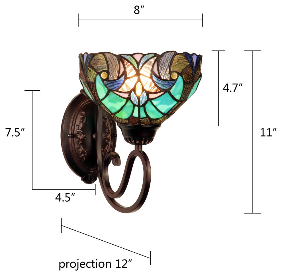 Liaison Victorian-Style 1-Light Finish Wall Sconce 8" Shade
