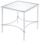 HomeRoots 22" X 22" X 24" Chrome And Mirrored End Table