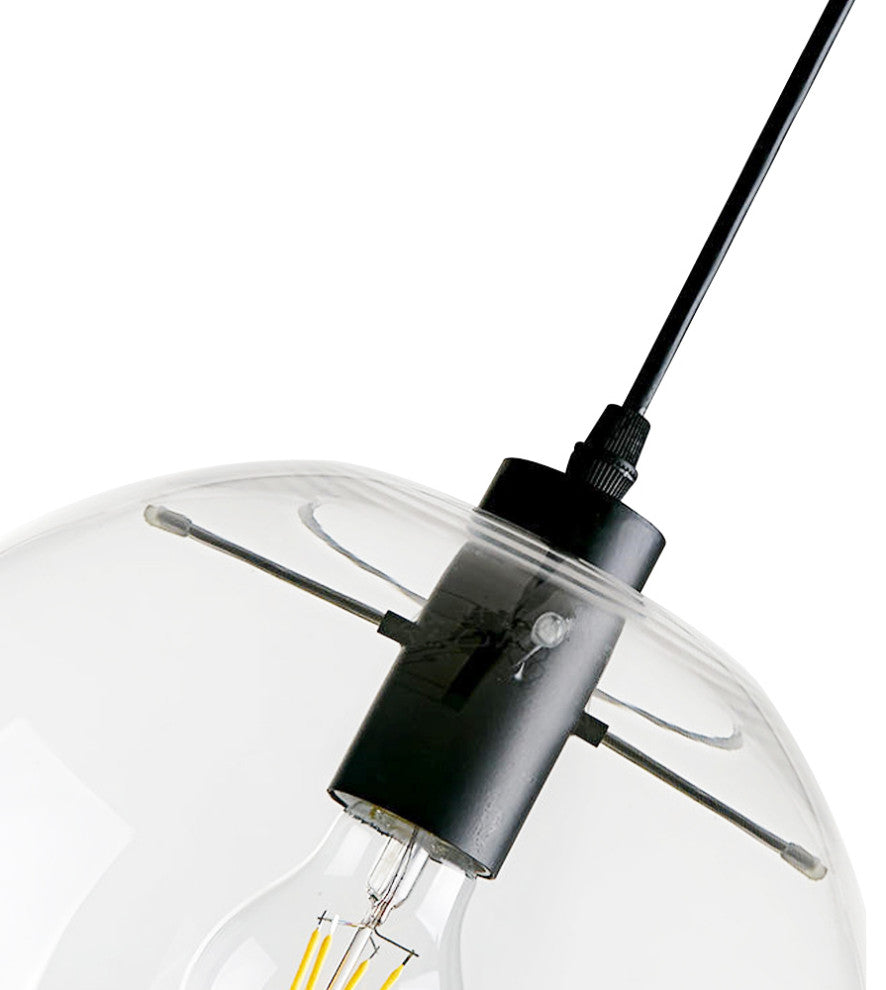 Modern Clear Glass Globe Pendant Light, 7.87"
