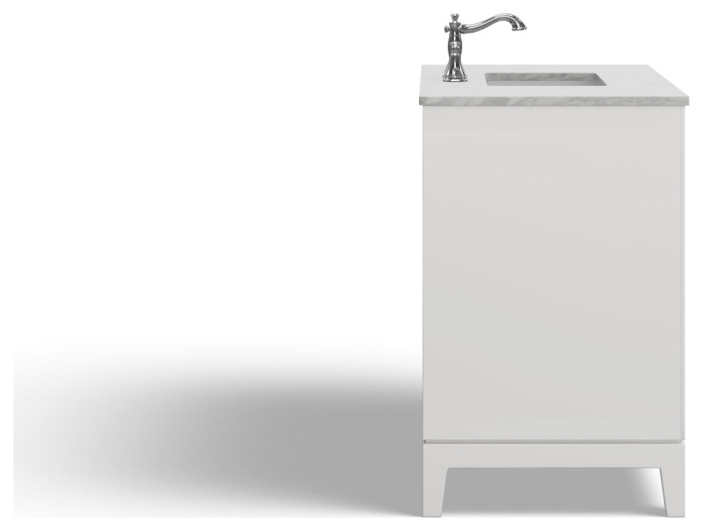 The Ezra Bathroom Vanity, Pure White, 36", Single Sink, Freestanding