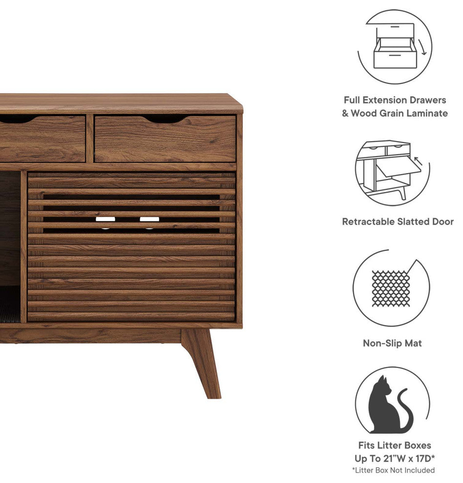 Render Cat Cabinet - Walnut