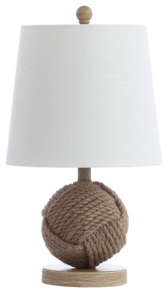 Monkey Fist 18" Rope Ball LED Table Lamp, Natural