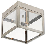 2 Light Outdoor Ceiling Mount, Brushed Nickel