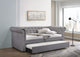 ACME Justice Daybed and Trundle, Twin Size, Smoke Gray Fabric