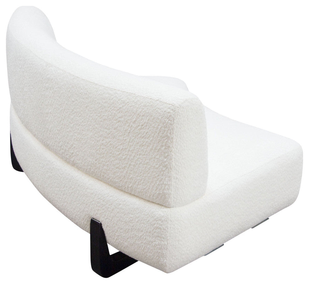 Vesper Curved Armless Sofa, White